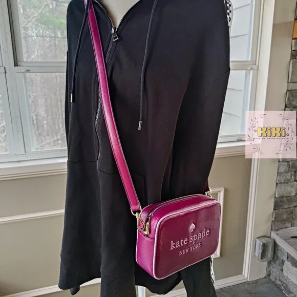 Kate Spade Oh Snap Mini Camera Bag Dark Raspberry Multi KJ054 - Picture 5 of 11